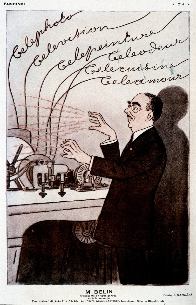 Vtipný obrázek o Belinovi a jeho belinografovi - od Barrère, v „“Fantasio““ z 1.12.1931 od Adrien Barrere