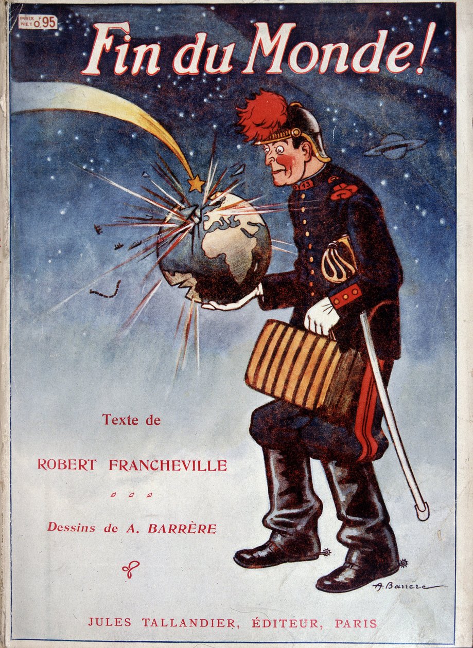 La terre zasažená kometou - Obálka knihy "" Fin du monde"" od Francheville, ill. od A. Barrère, Tallandier od Adrien Barrere