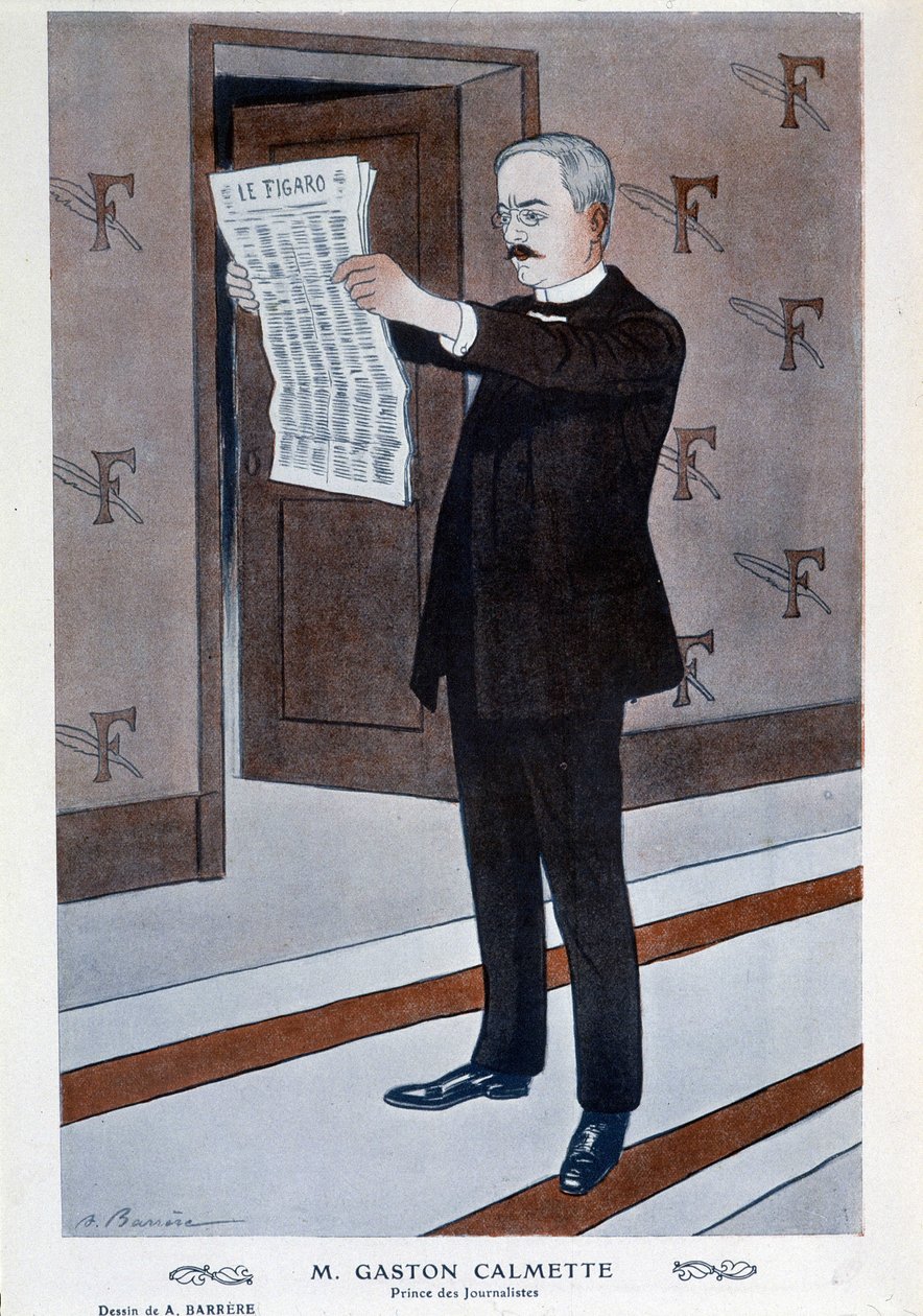 Portrét Gastona Calmette, režiséra Figara, od Barrère, “”Fantasio”” od Adrien Barrere