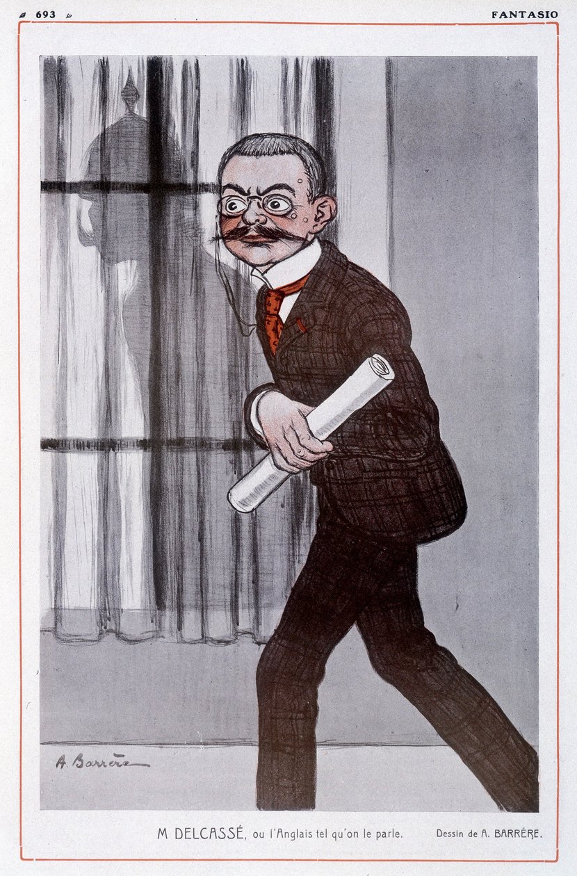 Portrét Theophila Delcasse (1852-1923), francouzského ministra zahraničních věcí ve „“Fantasio“” - Ilustrace Adrien Barrere (1877-1931) - od Adrien Barrere