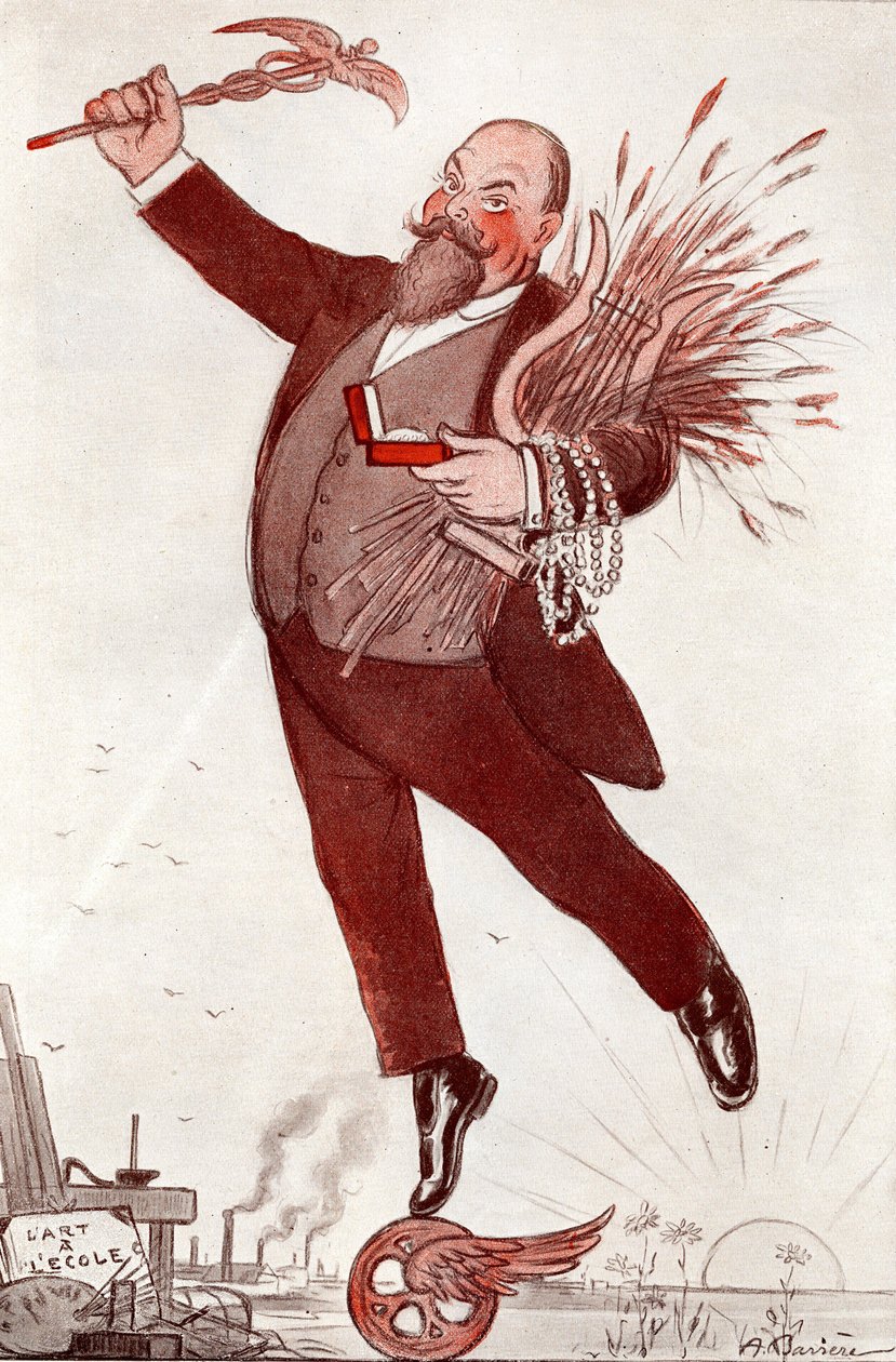 Portrét básníka a politika Maurice Couyba (1866-1931) (Maurice Boukay) - Kresba Adriena Barrere (1874-1931) čerpá z „“FANTASIO””” 1911 od Adrien Barrere