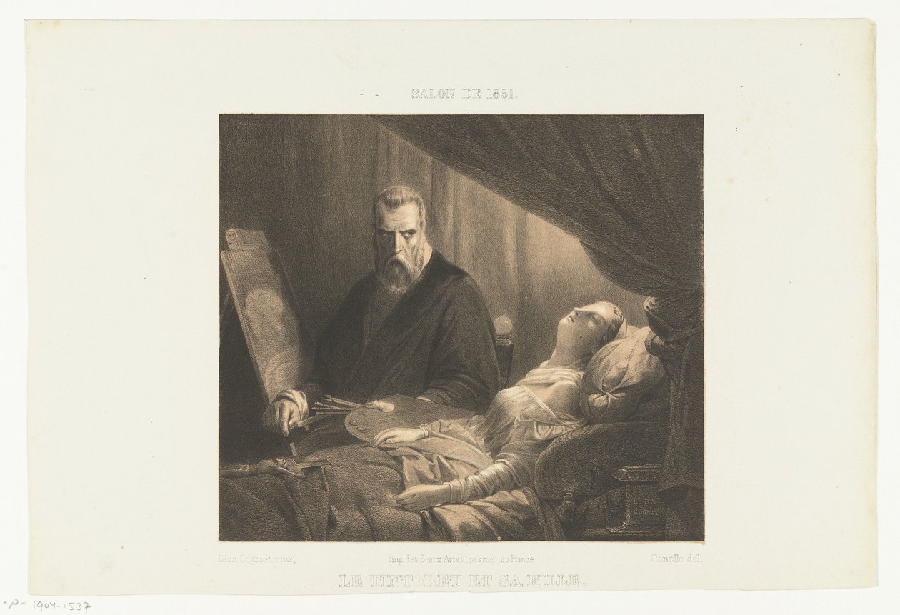 Tintoretto u smrtelné postele své dcery Le Tintoret et sa fille (název na objektu) Salon de 1851 (název série na objektu) od Adrien Canelle