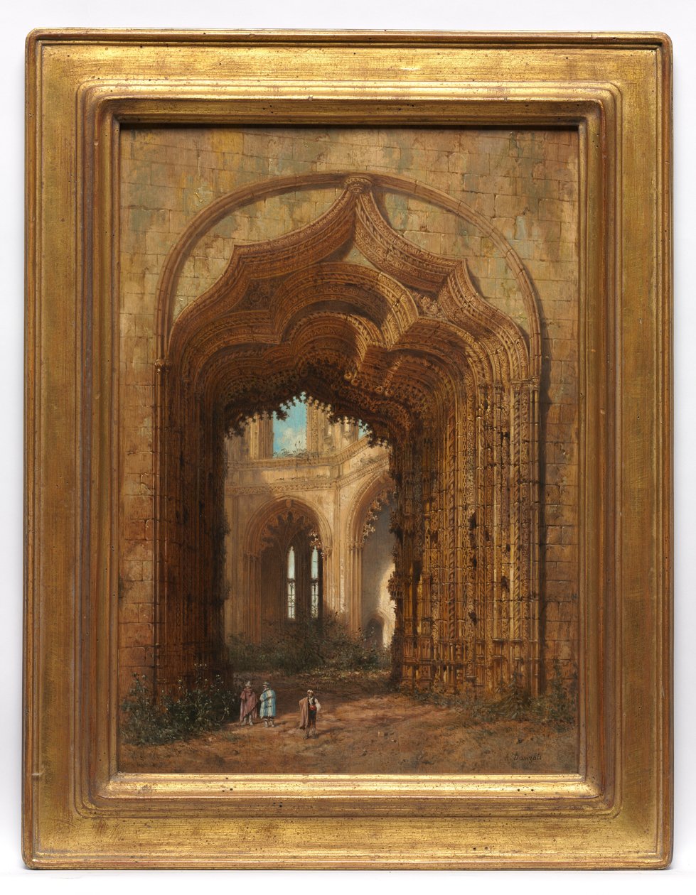 Zničený kostel, asi 1840 (olej na desce) od Adrien Dauzats