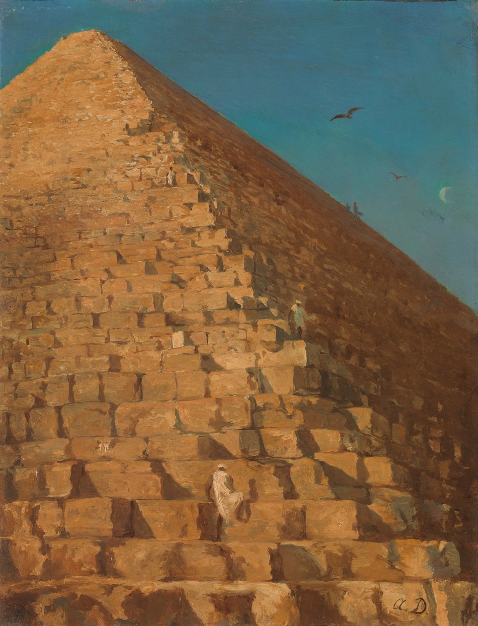 Velká pyramida, Gíza, 1830 nebo později. od Adrien Dauzats