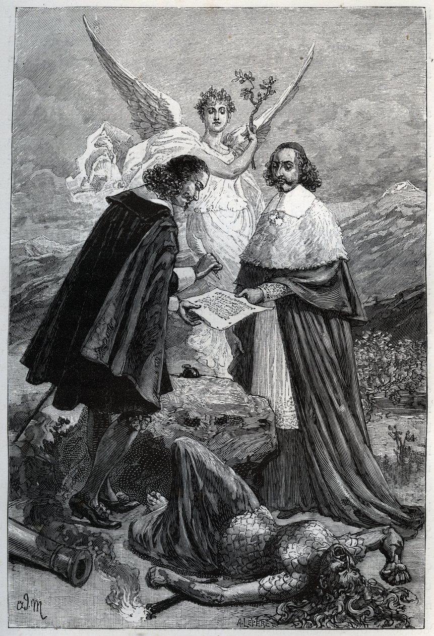 Alegorie pyrenejské mírové smlouvy ze 7. listopadu od Adrien Emmanuel Marie