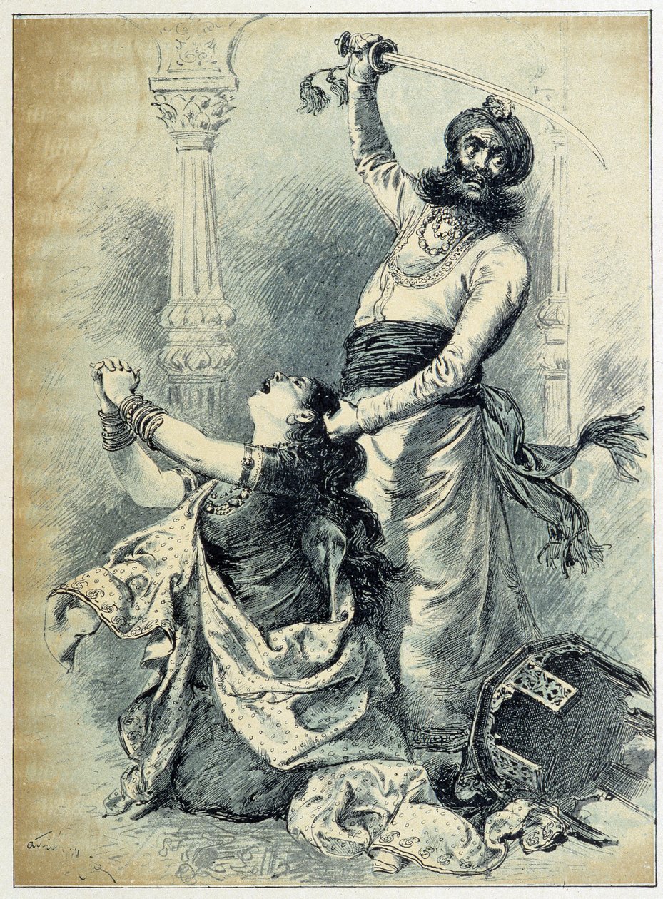 Beard Bleue - v “Les Tales de Fées”” od Charlese Perraulta, ilustrace Adrien Marie od Adrien Emmanuel Marie