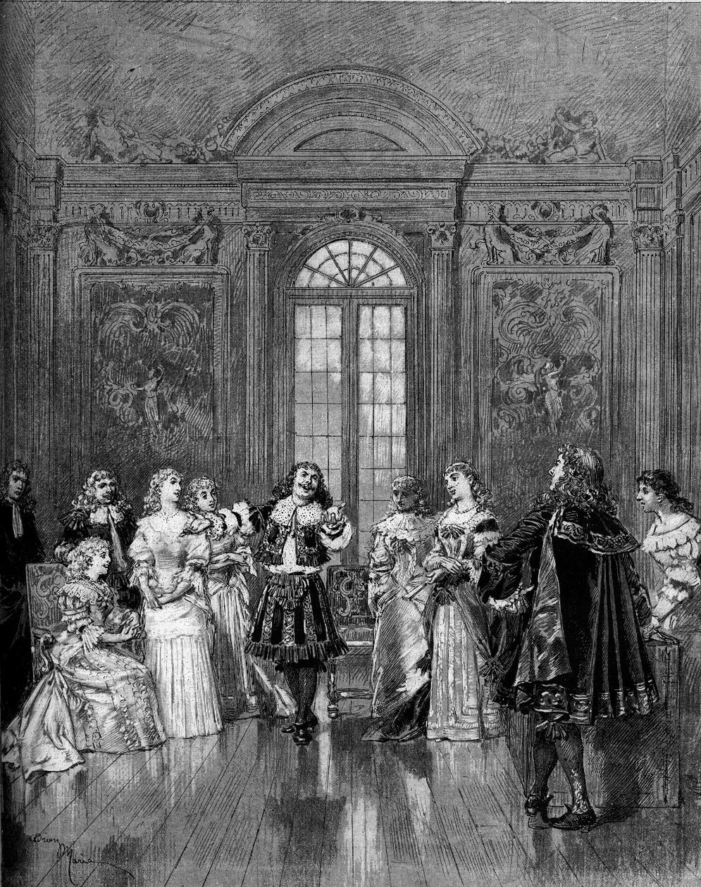 Divadelní ztvárnění: „Improvita z Versailles“ od Moliera. Paříž, komedie Francaise od Adrien Emmanuel Marie