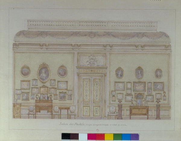 Salon des Pastels v bytě Jacquese Douceta (akvarel na papíře) od Adrien Karbowsky