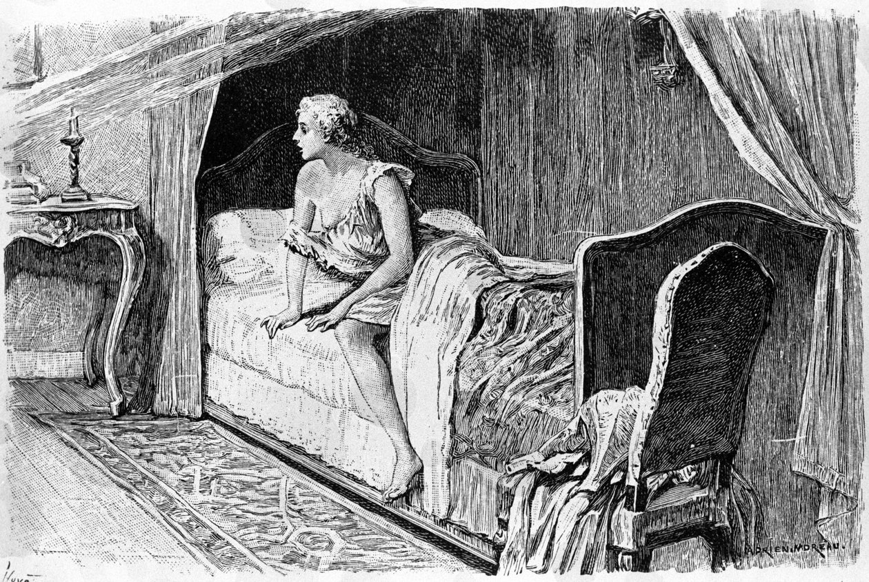 Rytina Adriena Moreaua (1843-1906) ilustrující „“Candide““ od Francoise Marie Arouet dit Voltaire (1694-1778). od Adrien Moreau