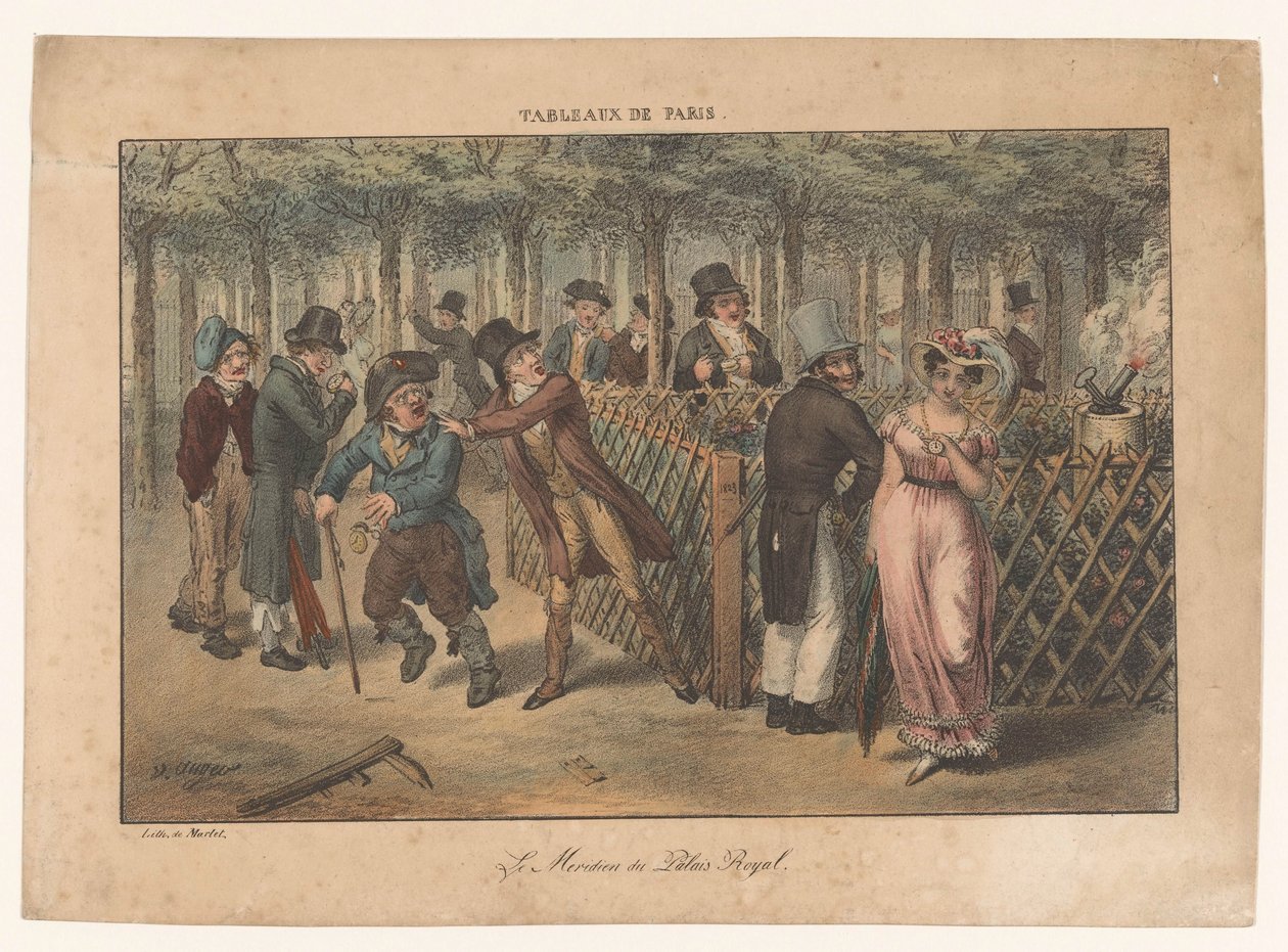 Sluneční hodiny Palais-Royal Le Meridien du Palais Royal Pařížské scény (název série) Tableaux de Paris (název série na objektu) od Adrien Victor Auger