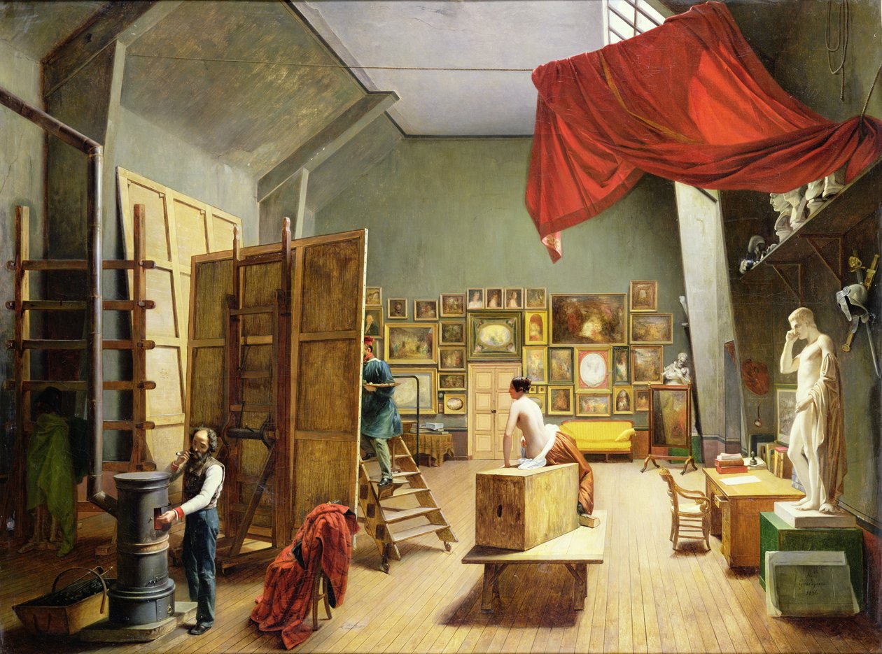Interiér ateliéru Abel de Pujol (1787-1861) 1836 od Adrienne Marie Grandpierre Deverzy
