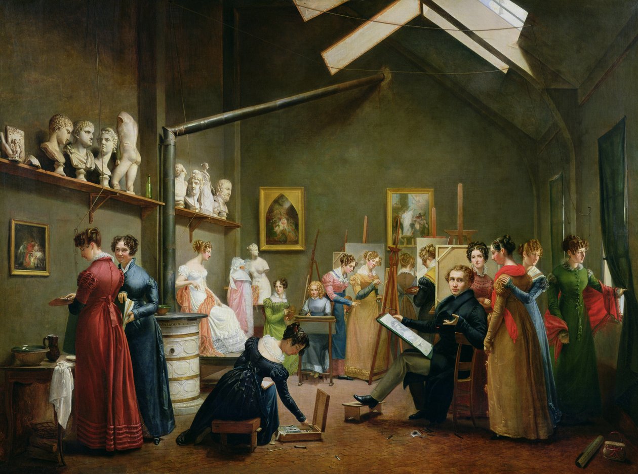 Interiér studia Abel de Pujol od Adrienne Marie Louise Grandpierre Deverzy