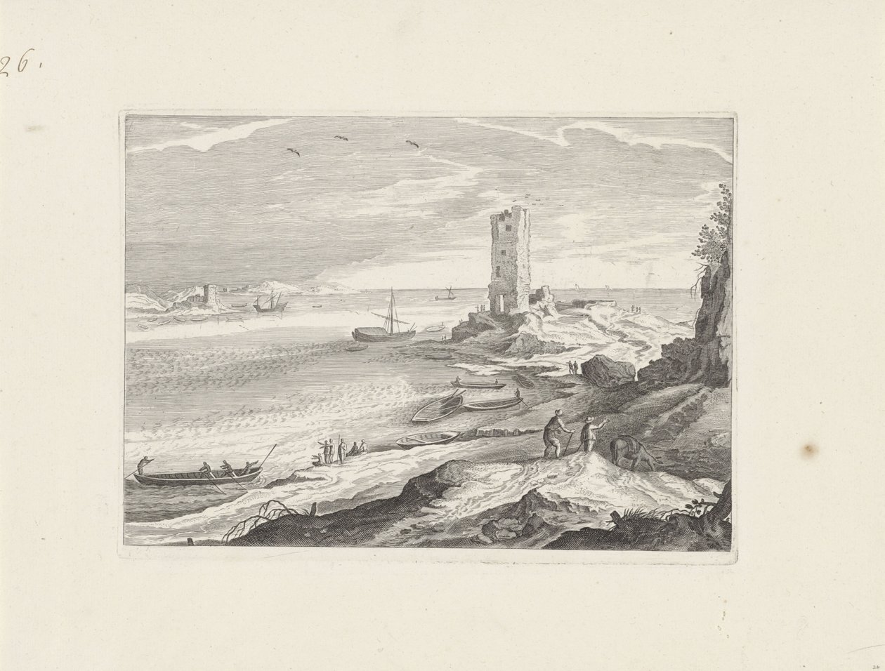Přímořská krajina s ruinou věže od Aegidius Sadeler (II) (attributed to)