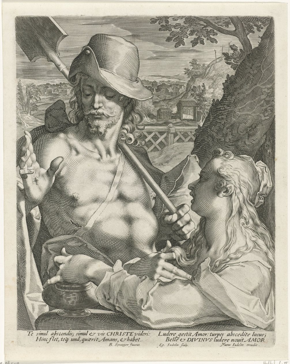 Kristus se zjevuje jako zahradník Marii Magdaleně (Noli mi tangere) od Egidius  Sadeler (II)