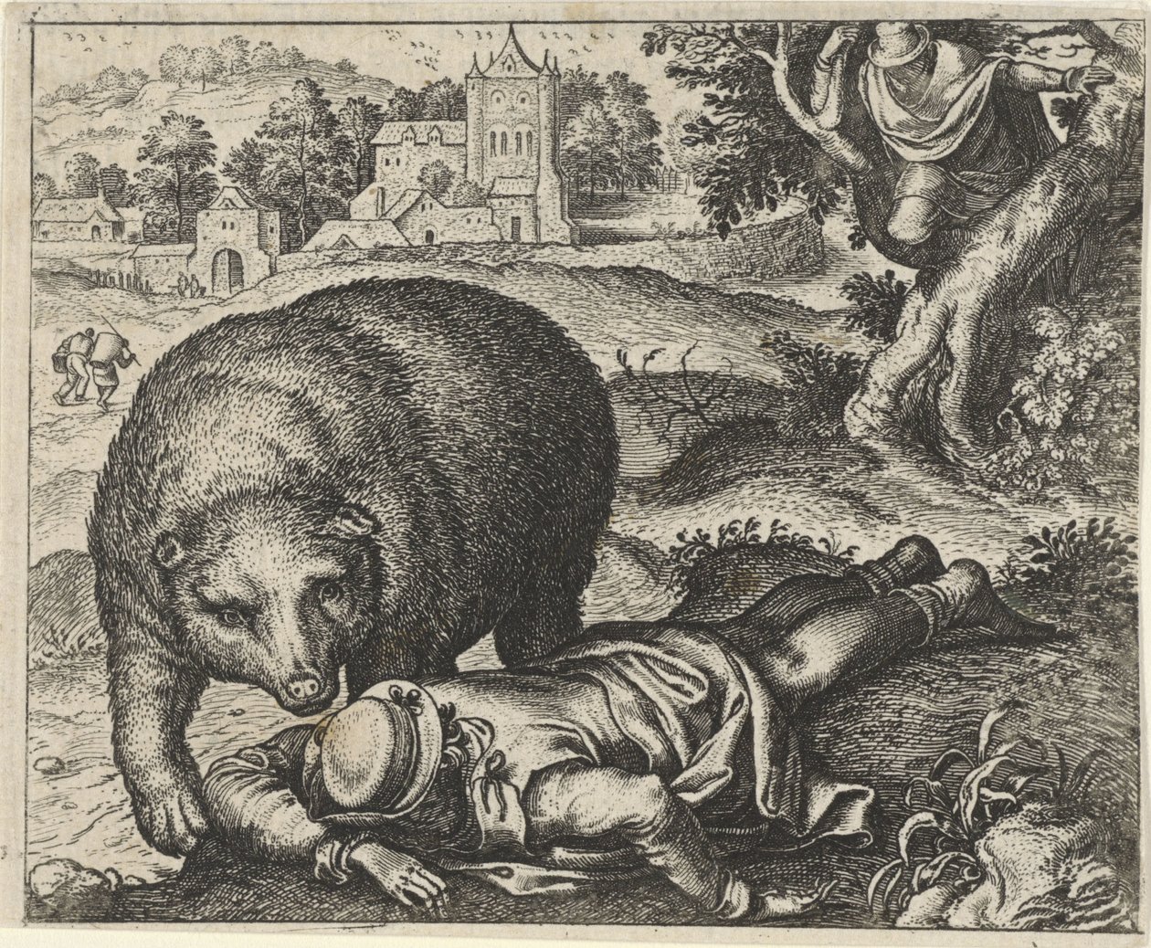 Pohádka o medvědovi a dvou cestovatelích od Egidius  Sadeler (II)