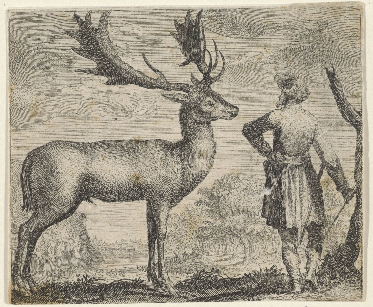 Pohádka o losovi a člověku od Egidius  Sadeler (II)