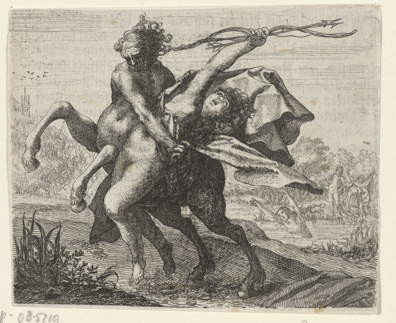 Bajka o únosu ženy kentaurem od Egidius  Sadeler (II)