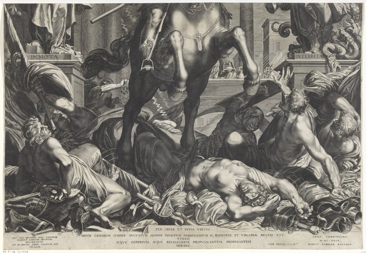 Císař Ferdinand II na koni (spodní list) od Egidius  Sadeler (II)