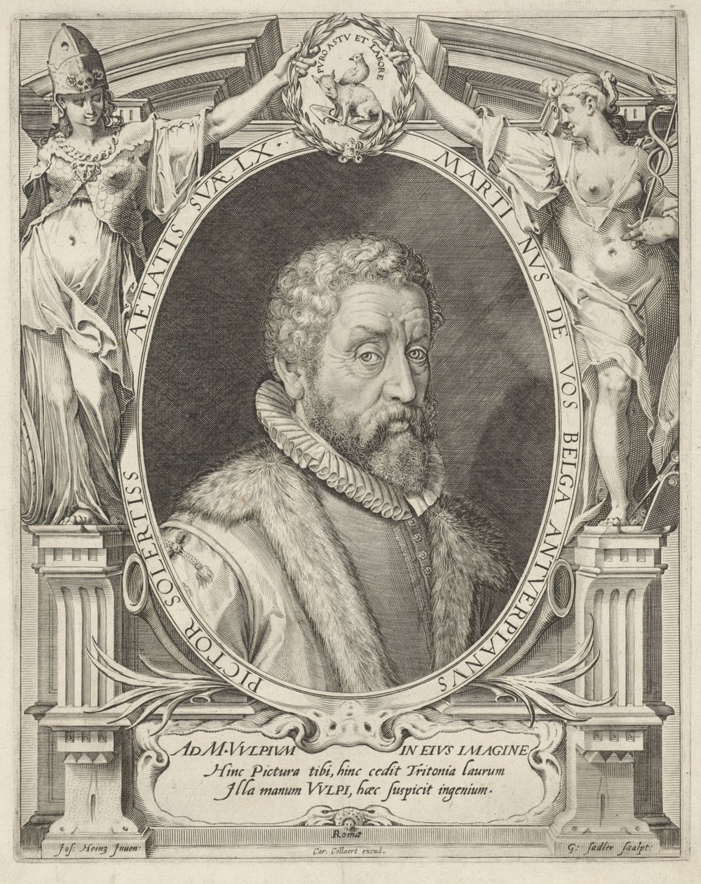 Portrét Maerten de Vos ve věku 60 let od Egidius  Sadeler (II)