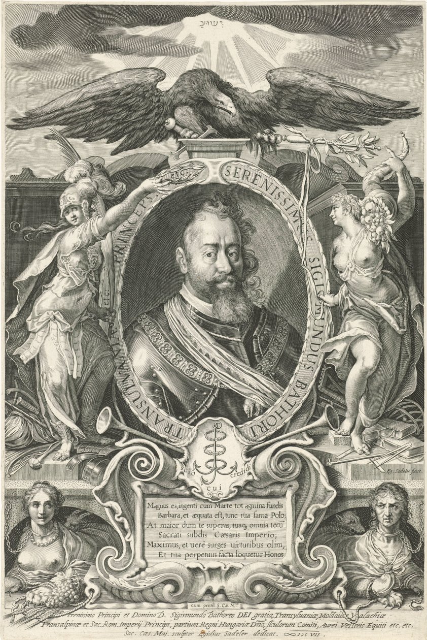 Portrét Zikmunda Báthoryho, knížete sedmihradského od Egidius  Sadeler (II)
