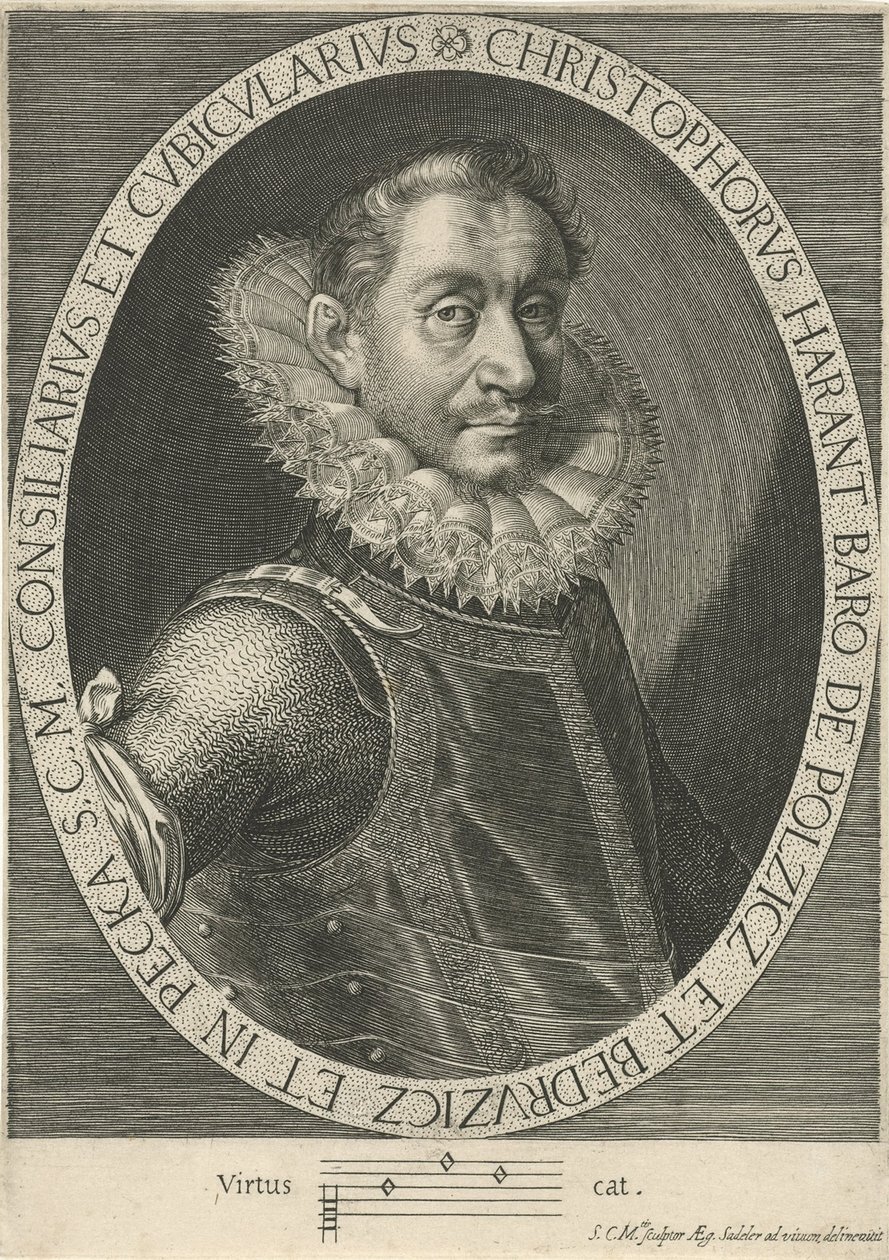 Portrét skladatele Kryštofa Haranta 1564-1621, ca. 1600 od Aegidius Sadeler or Saedeler