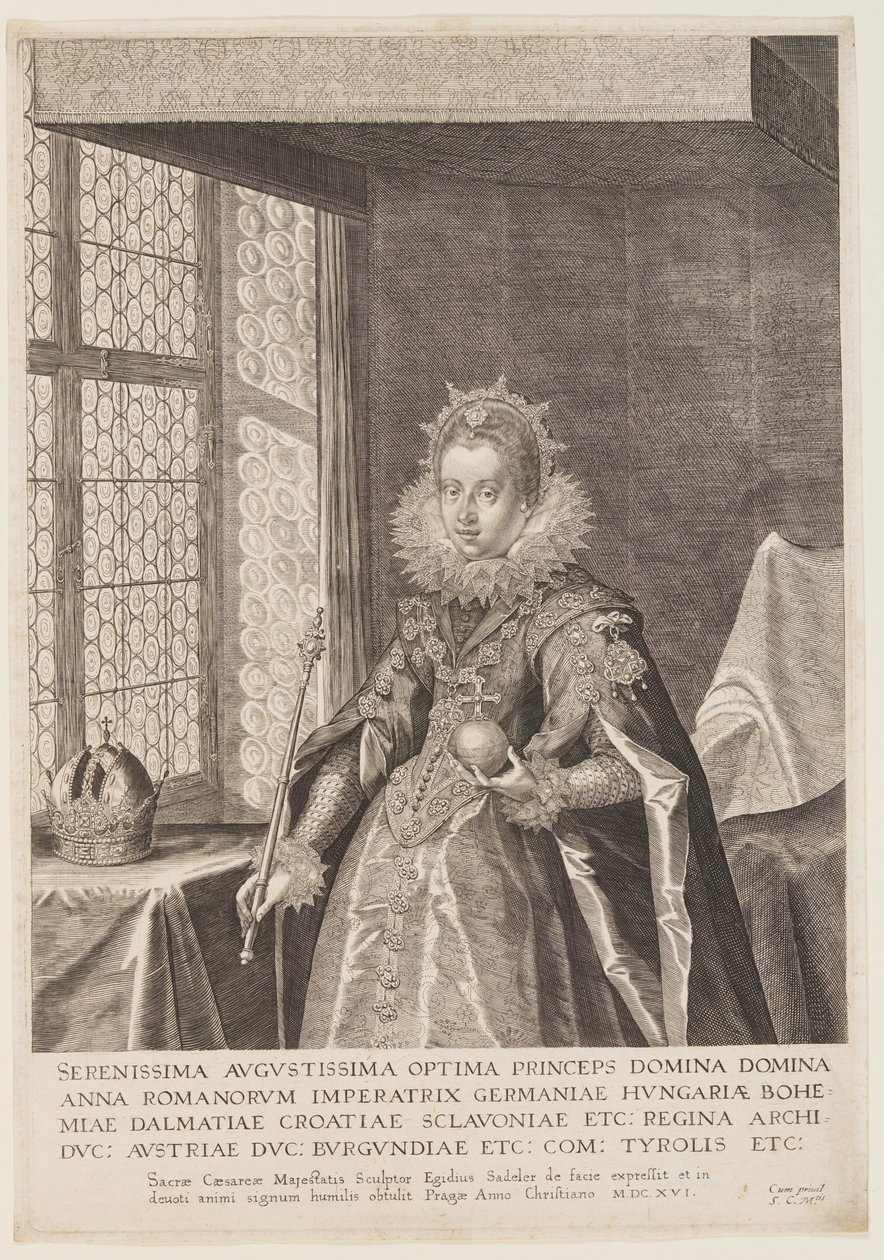Anna, manželka císaře Matyáše od Aegidius Sadeler II