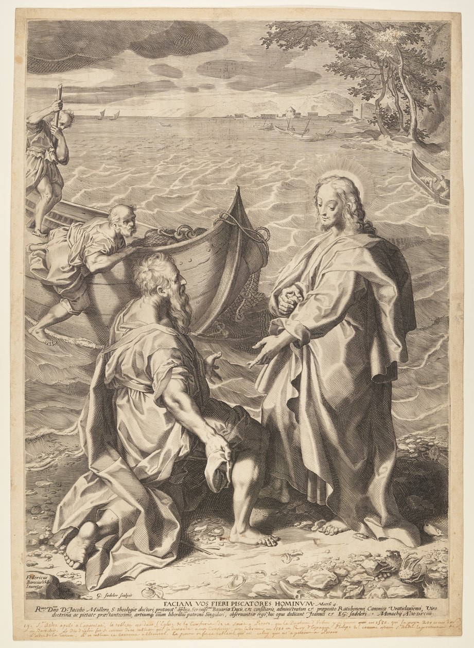 Povolání učedníků Petra a Ondřeje od Aegidius Sadeler II