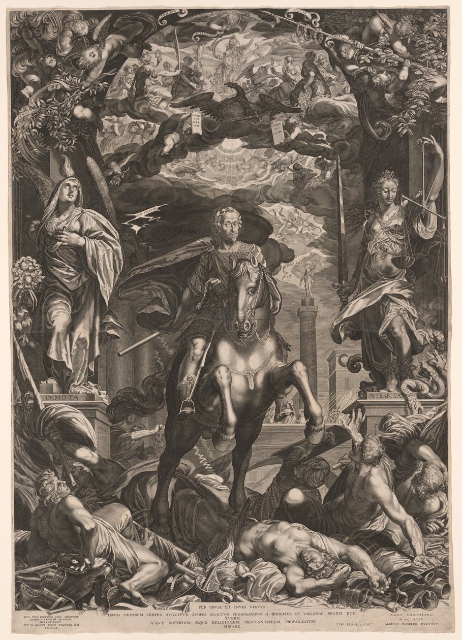 Císař Ferdinand II. na koni od Aegidius Sadeler II