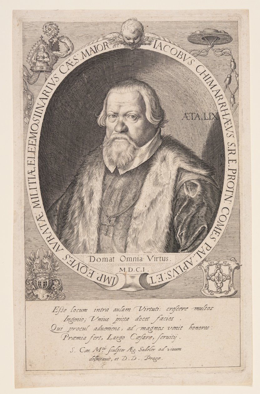 Jakub Chimarrhaeus, velký almužník Rudolfa II. od Aegidius Sadeler II