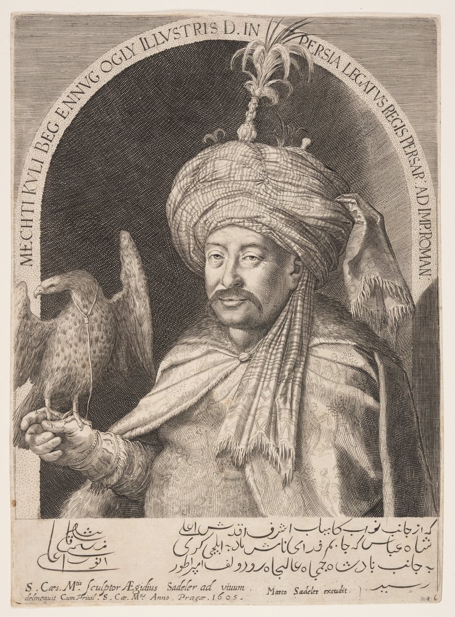 Mechti Kuli Beg (Mehdi Quli Beg), perský velvyslanec v Praze od Aegidius Sadeler II