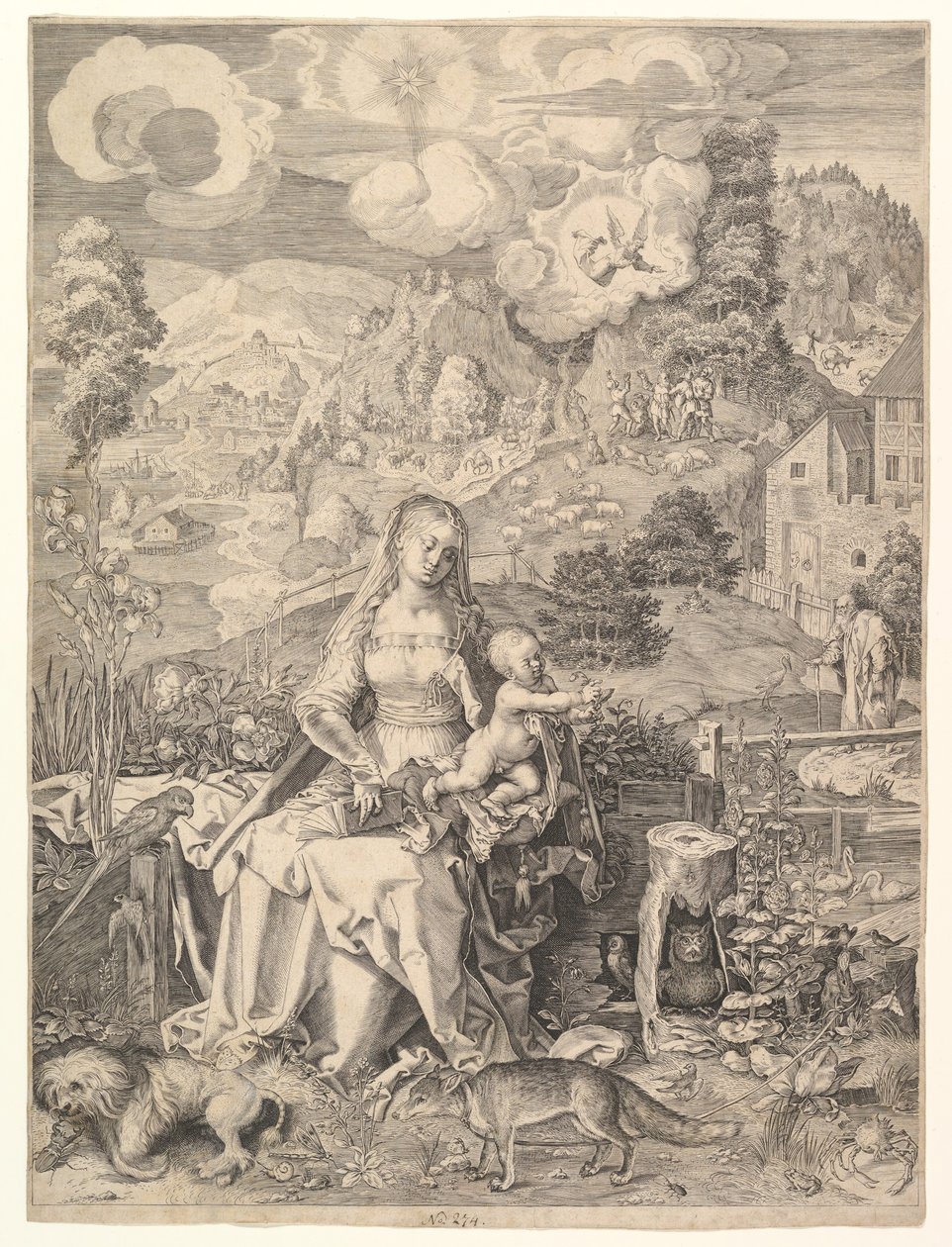 Panna a dítě v krajině, ca. 1597. od Aegidius Sadeler II