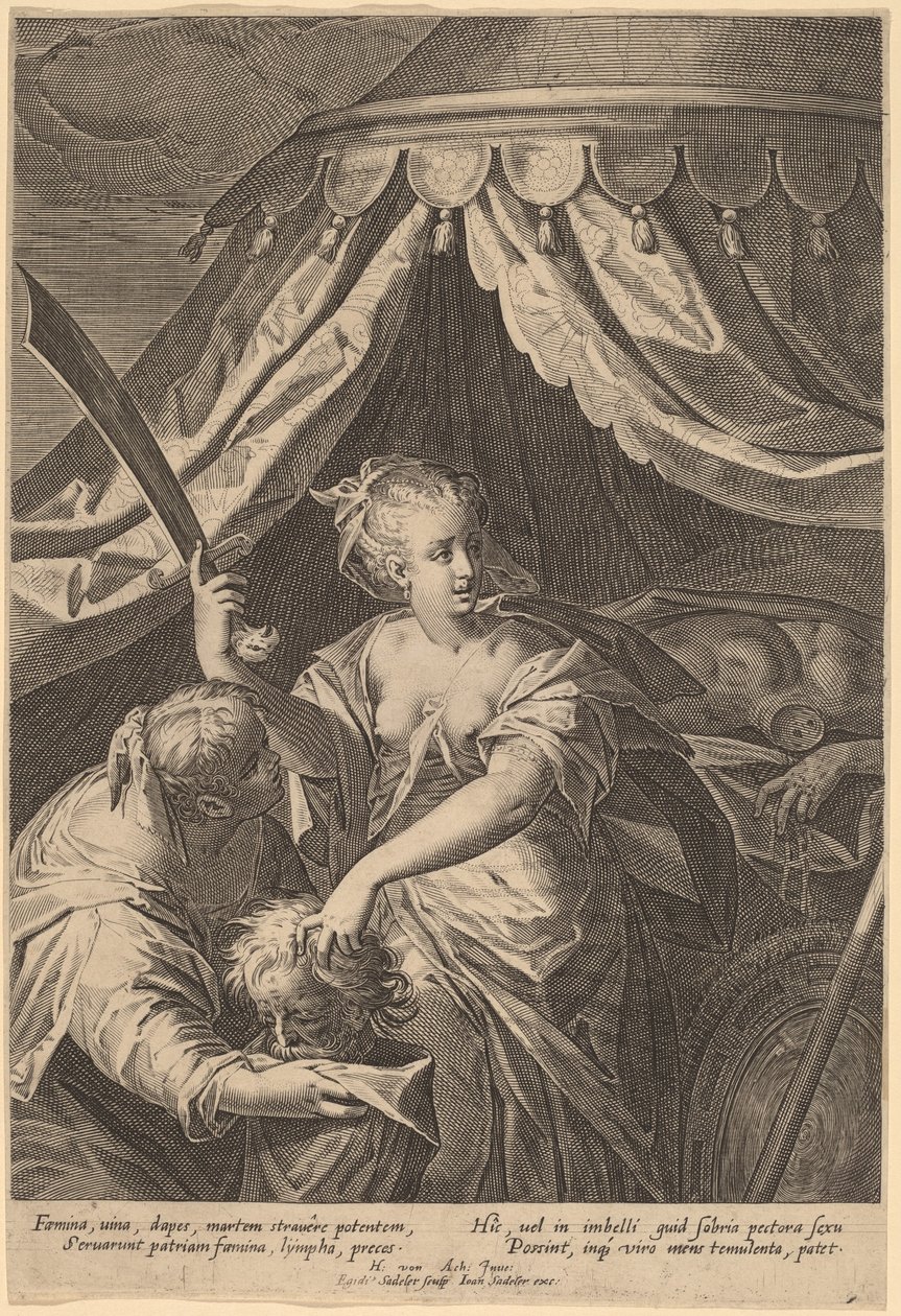 Judith s hlavou Holoferna od Aegidius Sadeler II, after Hans von Aachen