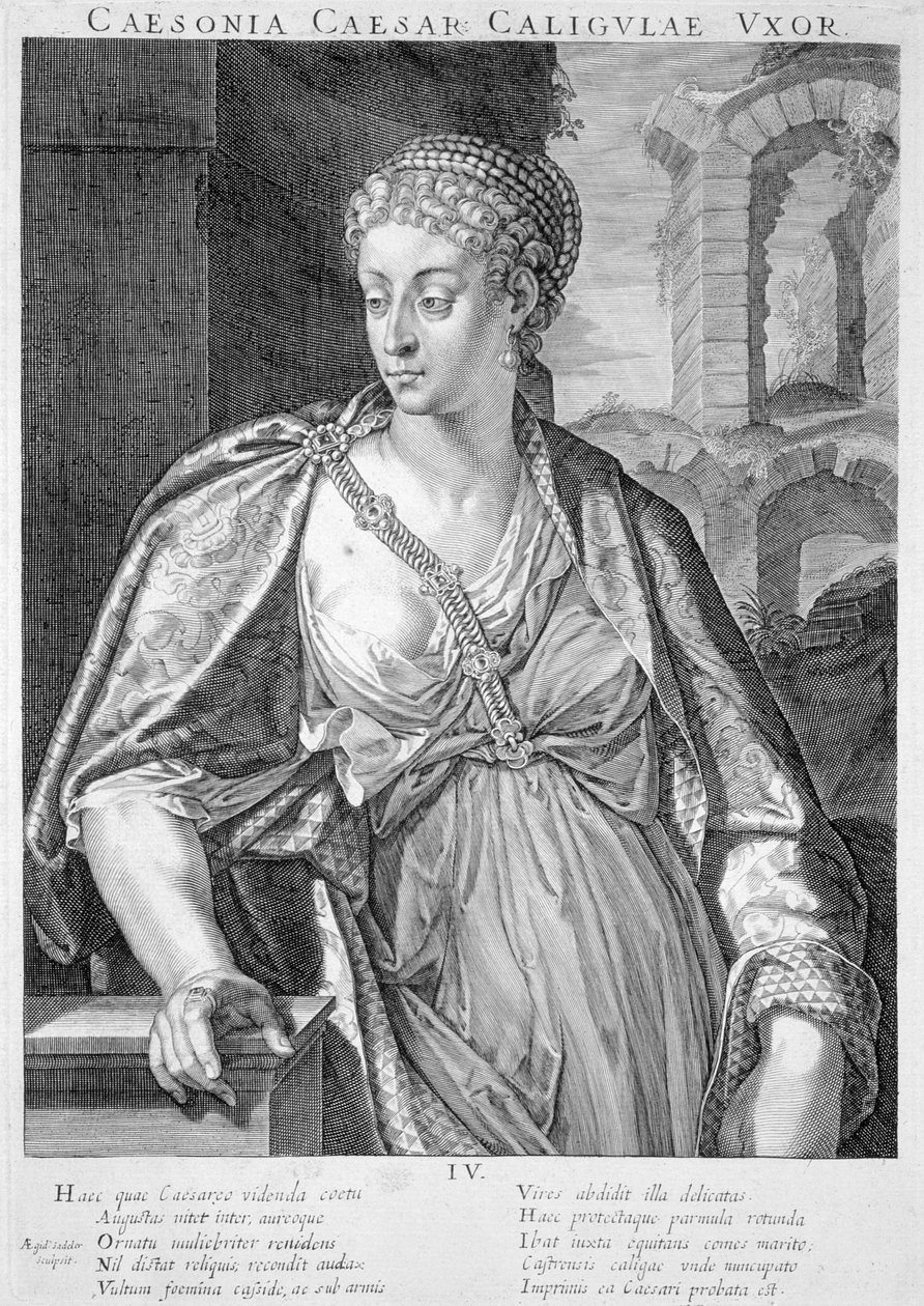 Caesonia manželka Caligula od Aegidius Sadeler or Saedeler