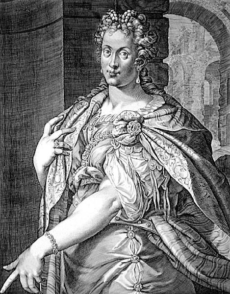 Flavia Domicilla manželka Vespasiana (rytina) od Aegidius Sadeler or Saedeler