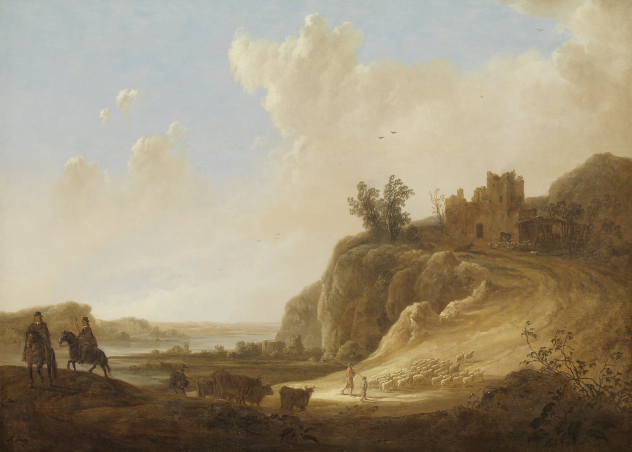 Horská krajina se zříceninou hradu od Aelbert Cuyp