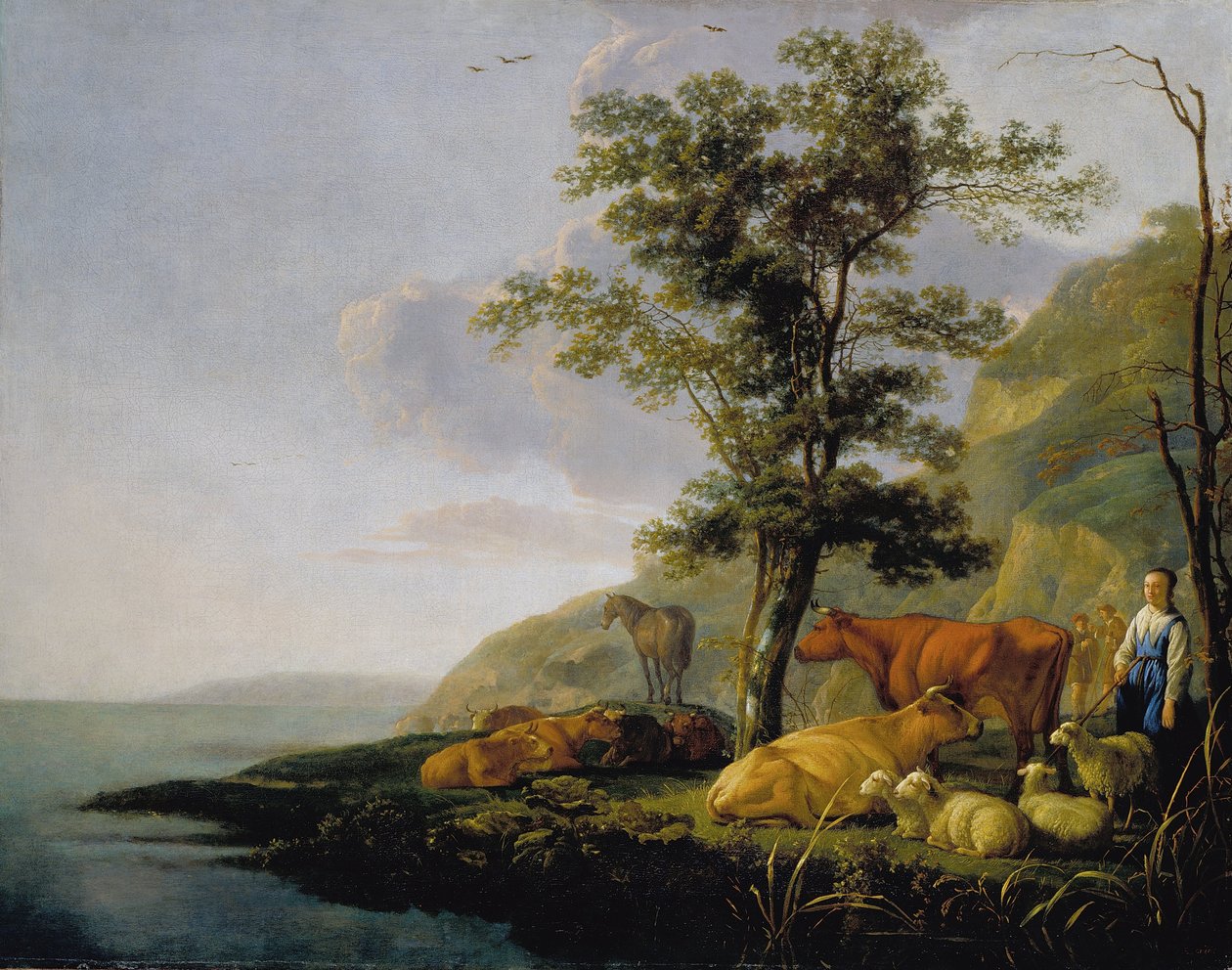 Skot poblíž řeky od Aelbert Cuyp