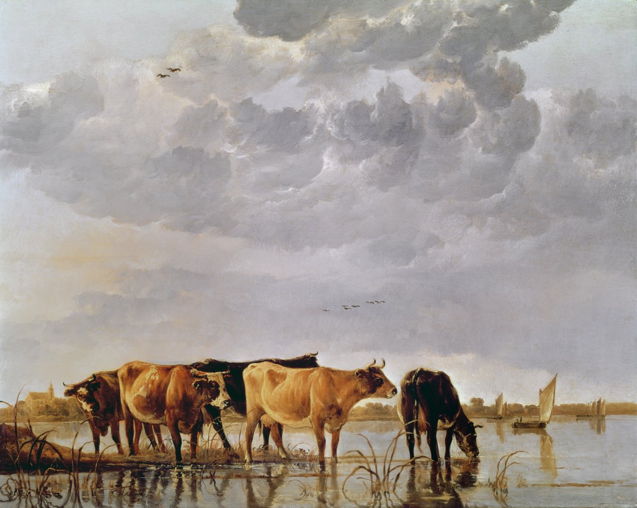Krávy v řece, kolem roku 1650 od Aelbert Cuyp