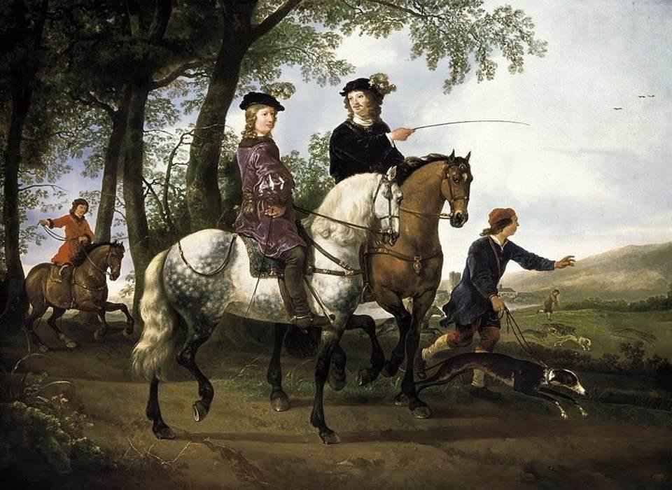 Krajina s lovem od Aelbert Cuyp