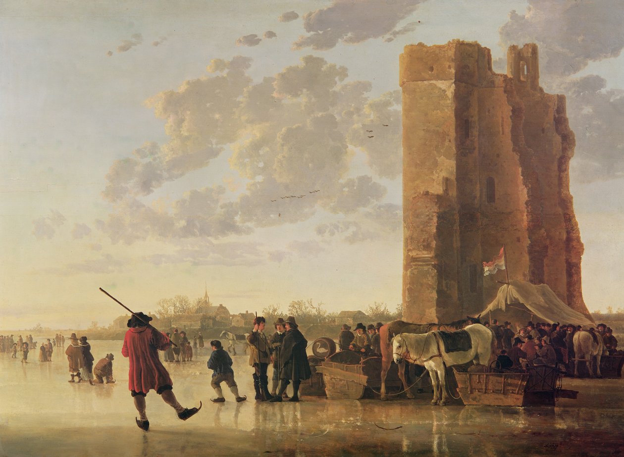 Pohled na Maas v zimě od Aelbert Cuyp