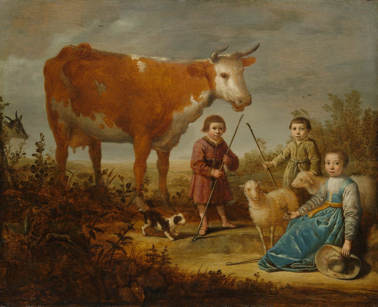 Děti a kráva, 1635-39 od Aelbert Cuyp