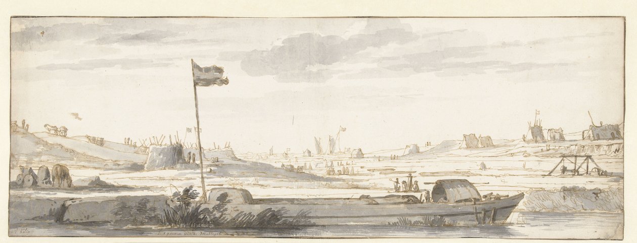 Kopání Mallegatu mimo Dordrecht, 1648 od Aelbert Cuyp (attributed to)