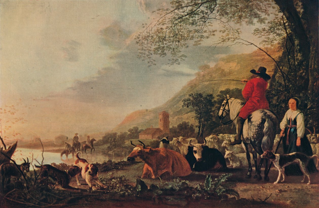 Kopcovitá krajina s postavami, c1655 od Aelbert Cuyp