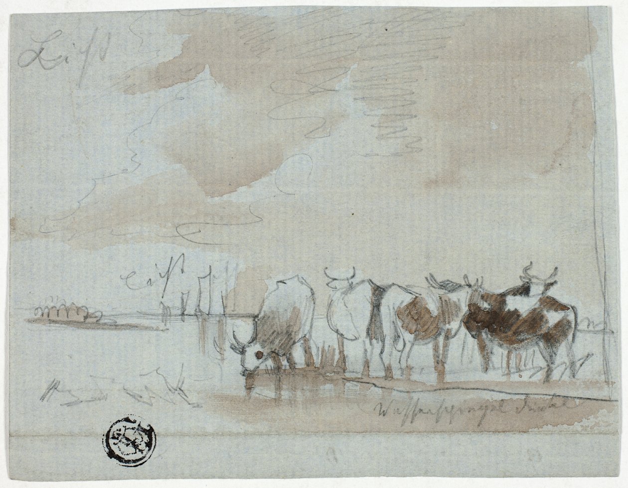 Dobytek ve vodě od Aelbert Cuyp