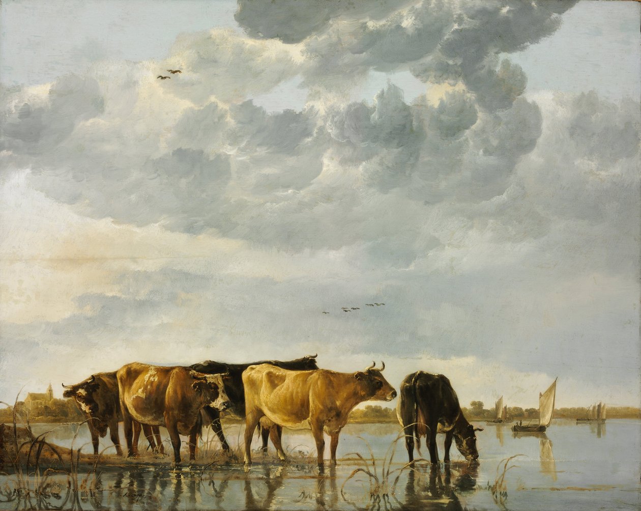 Krávy v řece od Aelbert Cuyp