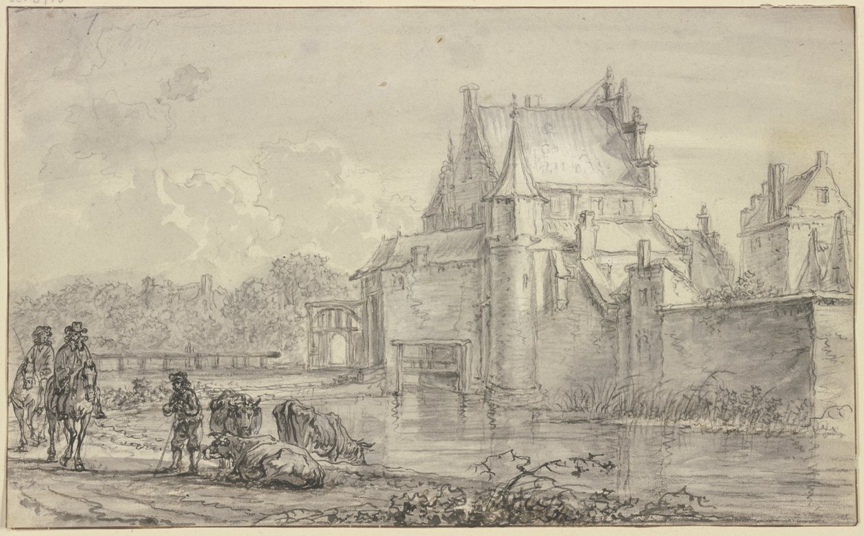 Stará delftská brána v Rotterdamu od Aelbert Cuyp