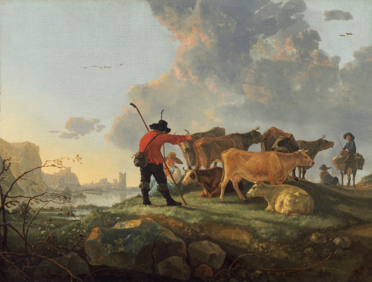 Pastevci se starají o dobytek, 16551660. od Aelbert Cuyp