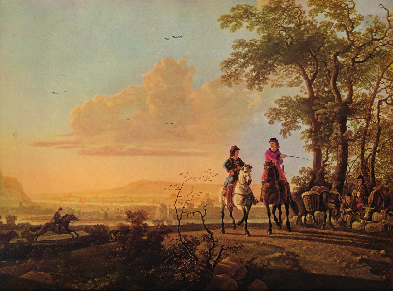 Jezdci a pastevci s dobytkem, 1655-1660 od Aelbert Cuyp