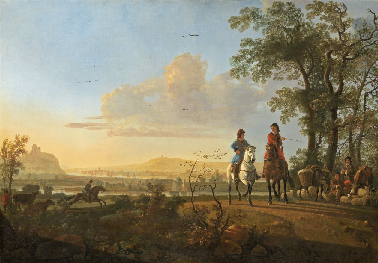 Jezdci a pastevci s dobytkem, 16551660. od Aelbert Cuyp