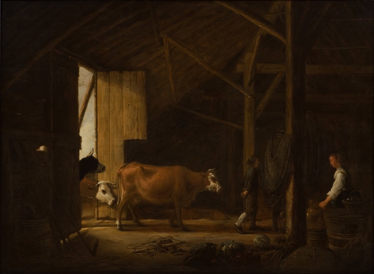 Interiér kravína od Aelbert Cuyp