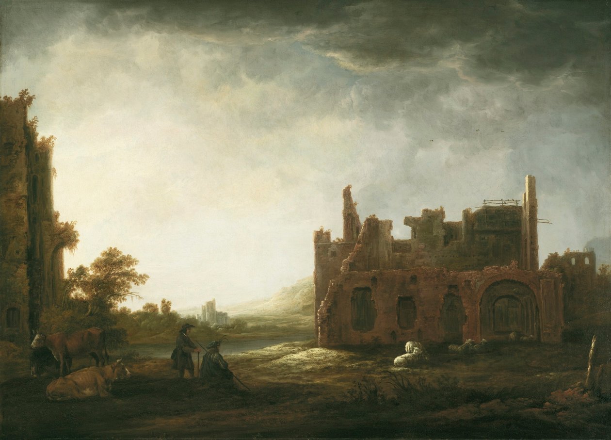 Krajina se zříceninou opatství Rijnsburg od Aelbert Cuyp
